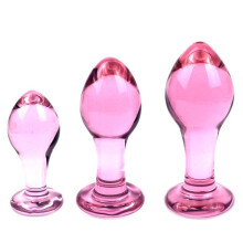 Pure Pleasure Sensual Glass Butt Plug Set (3 Piece, SML)