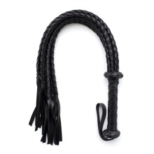 The Cobra' Plaited Fetish Flogger (Black)