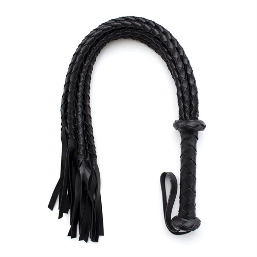 The Cobra' Plaited Fetish Flogger (Black)
