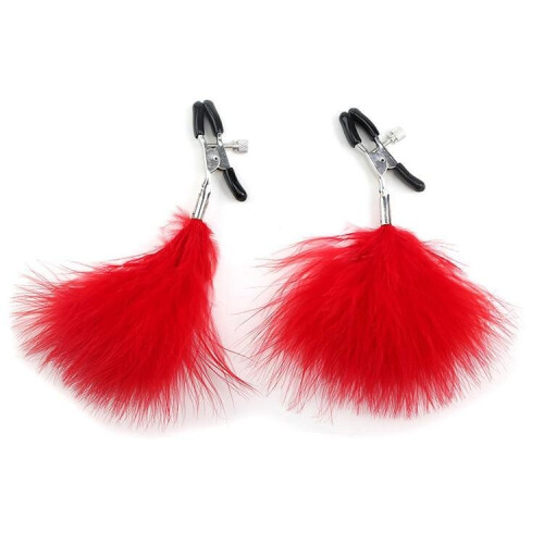 Red Feathered Nipple Cllips