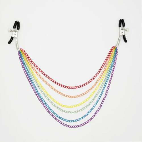 PRIDE Chained Nipple Clips (Rainbow)