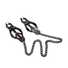 Crossbow Style' Nipple Clamps and Chain (Black)