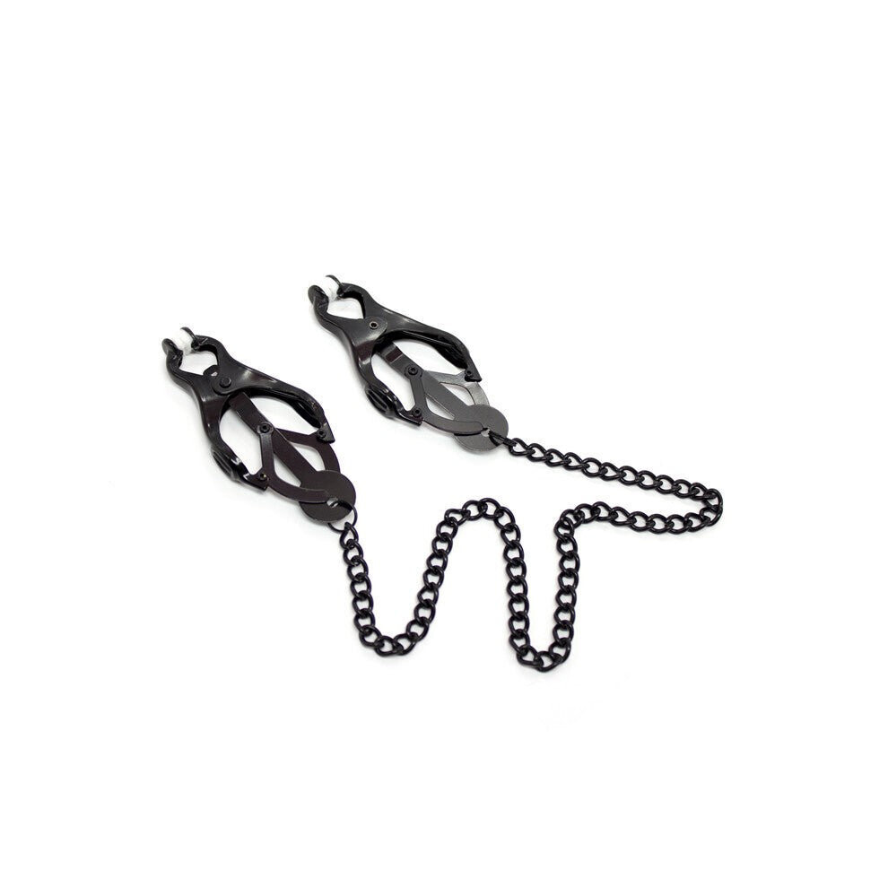 House Of Glass Black Crossbow Style' Nipple Clamps And Chain (Black)