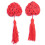 Heart Shaped Red Nipple Covers with Tassels 1