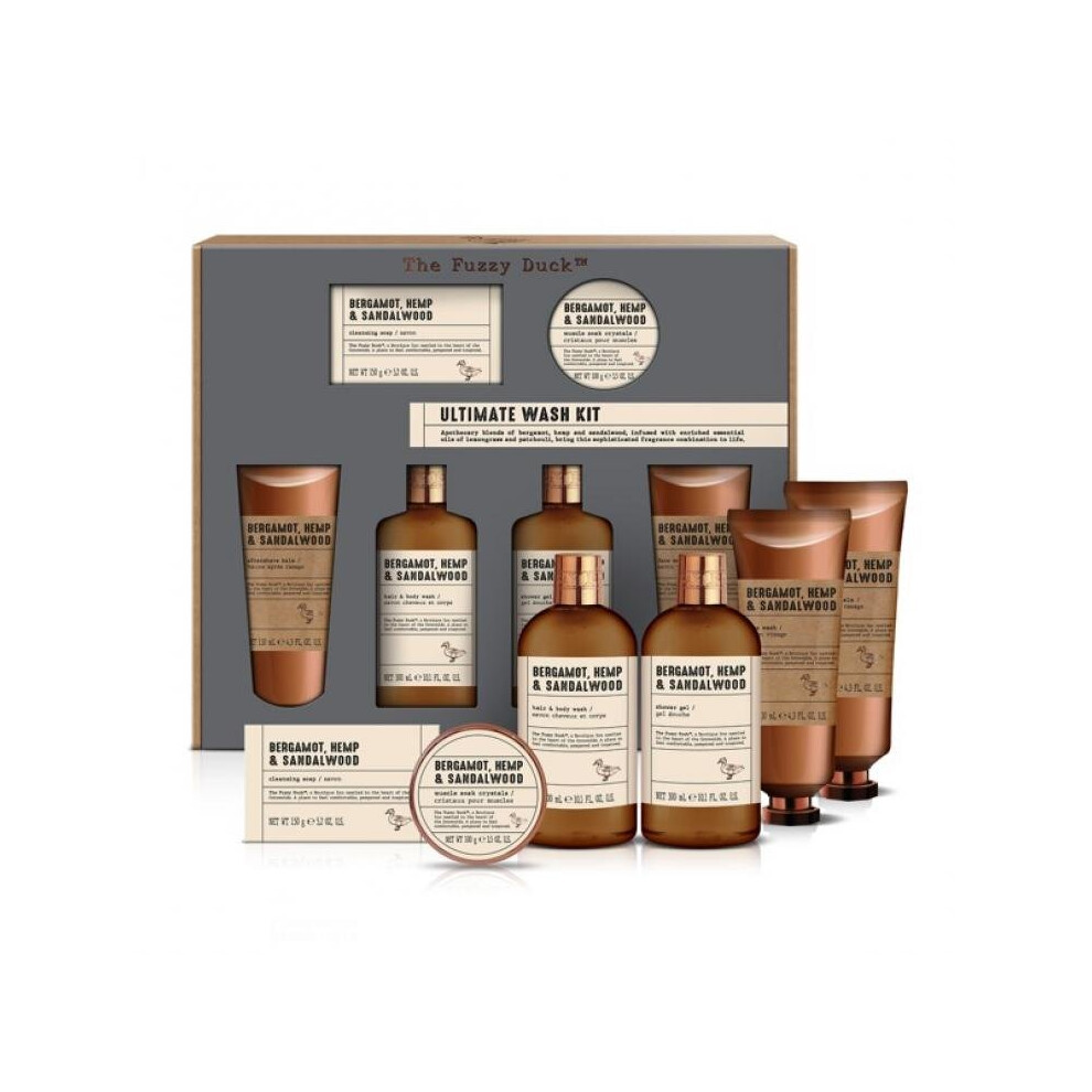 Baylis & Harding The Fuzzy Duck Bergamot, Hemp & Sandalwood Men's Luxury Grooming Gift Set - Vegan Friendly