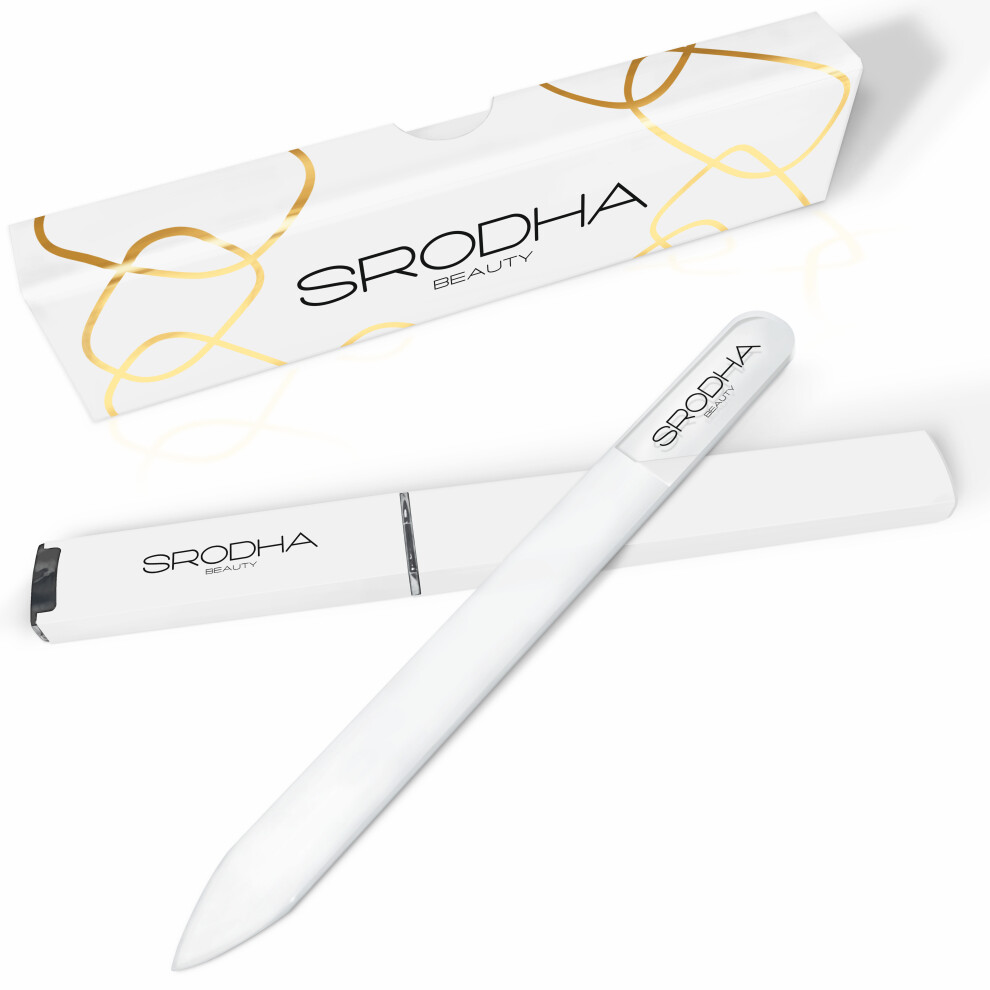 SRODHA Beauty Crystal Glass Nail File - 3 Piece Set with Protective Case