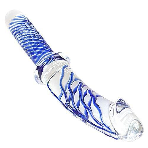 The Blue-Rod Realistic Glass Crystal Dildo (Blue)