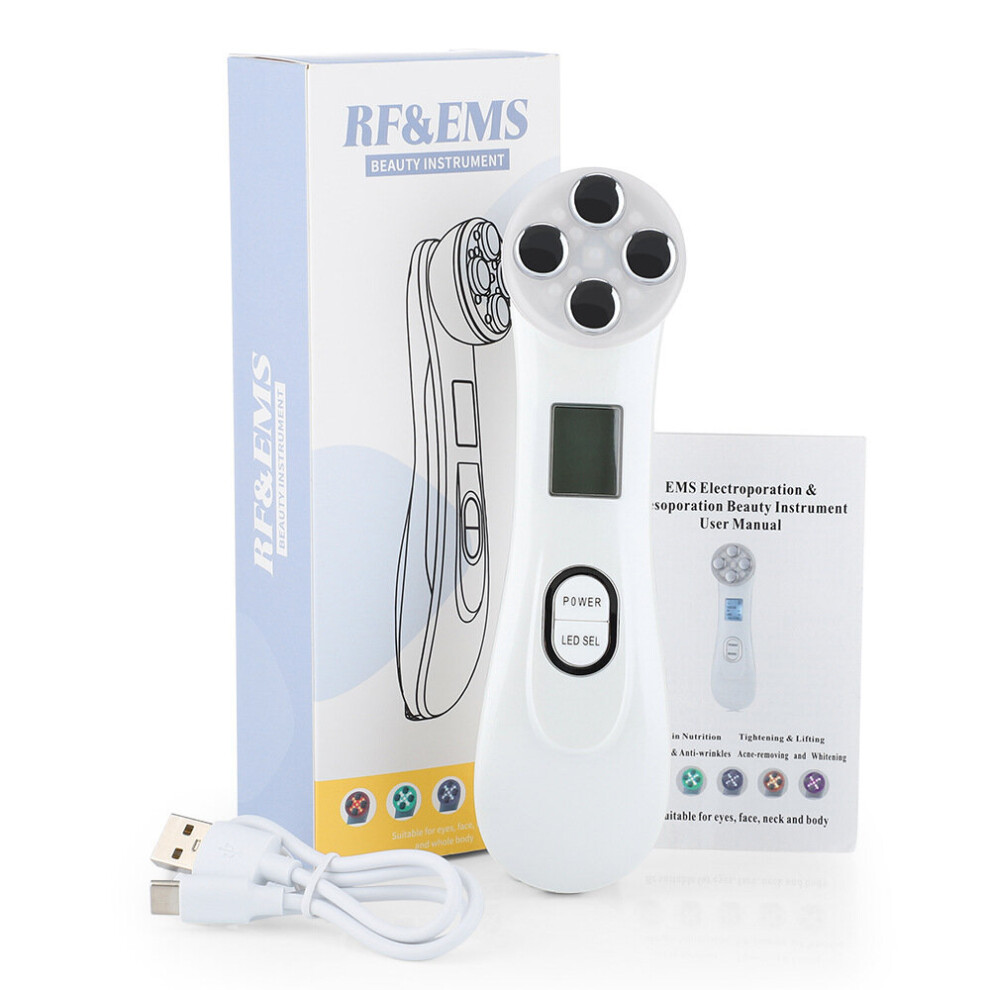 New beauty instrument RF inductive therapeutical instrument skin rejuvenation color light facelift machine EMS electroporation needle-free mesogun
