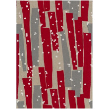 Kokka Cotton Linen Canvas Fabric Red - per metre