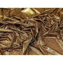 Minerva Hologram ITY Silky Stretch Knit Fabric Gold - per metre