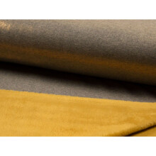 Minerva Lurex Metallic Fleece Fabric Ochre - per metre