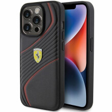 Ferrari Twist Metal Logo Case for iphone 15 Pro 6.1" Black - FEHCP15LPTWK