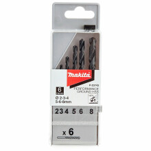 Makita P-23743 6 Piece HSS Ground Point Drill Bit Set 2mm - 8mm BITS