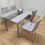 Grey Clear Glass Dining Table With 4 Grey Tufted Velvet Chairs Set 8