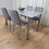 Grey Clear Glass Dining Table With 4 Grey Tufted Velvet Chairs Set 17