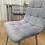 Grey Clear Glass Dining Table With 4 Grey Tufted Velvet Chairs Set 13