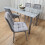 Grey Clear Glass Dining Table With 4 Grey Tufted Velvet Chairs Set 21