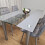 Grey Clear Glass Dining Table With 4 Grey Tufted Velvet Chairs Set 15