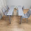 Grey Clear Glass Dining Table With 4 Grey Tufted Velvet Chairs Set 14