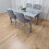 Grey Clear Glass Dining Table With 4 Grey Tufted Velvet Chairs Set 18