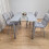 Grey Clear Glass Dining Table With 4 Grey Tufted Velvet Chairs Set 12