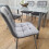 Grey Clear Glass Dining Table With 4 Grey Tufted Velvet Chairs Set 19