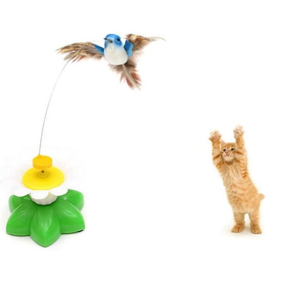 Bird Toy For Pet Cats, Funny Rotating Electric Flying Bird Interactive Toy With A Fastening Tape, Multicolor