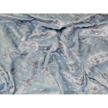 Minerva Embossed Plush Fleece Fabric Blue - per metre