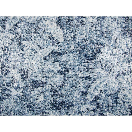 Minerva Sequin Mesh Fabric Blue - per metre