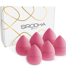(Pink, Teardrop) SRODHA Beauty Make Up Sponges 6 Piece Set