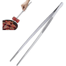 Stainless Steel Kitchen Tweezers, Kitchen Tongs, 30cm Chef Tongs, Kitchen Tool For, Precision Tongs Kitchen Tool Long Straight Tweezers For Cooking Gr