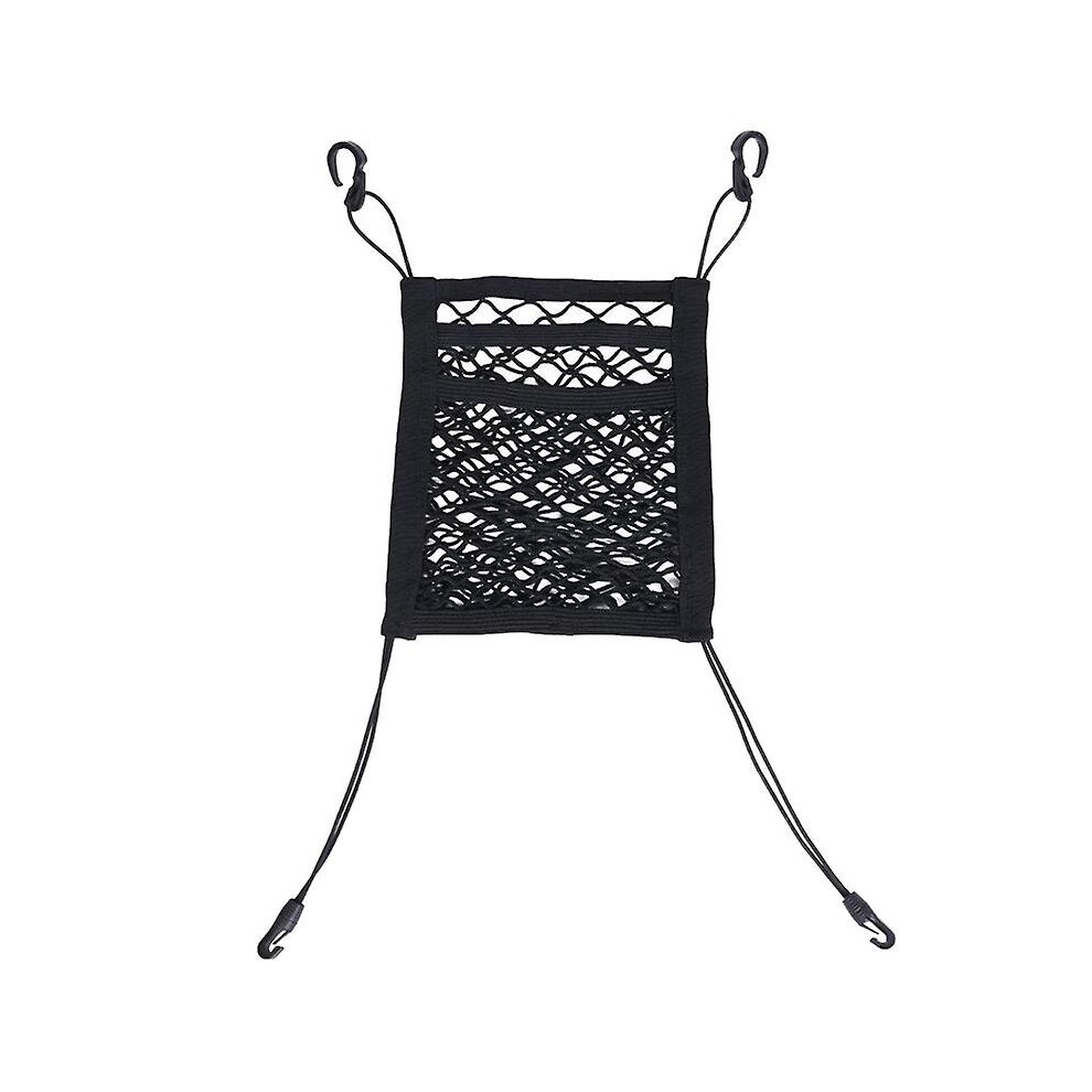 3-Layer Car Mesh Organizer, Stretchable Back Net Bag, Barrier Of Backseat Pet Kids, Cargo Tissue Pu 9172662421248
