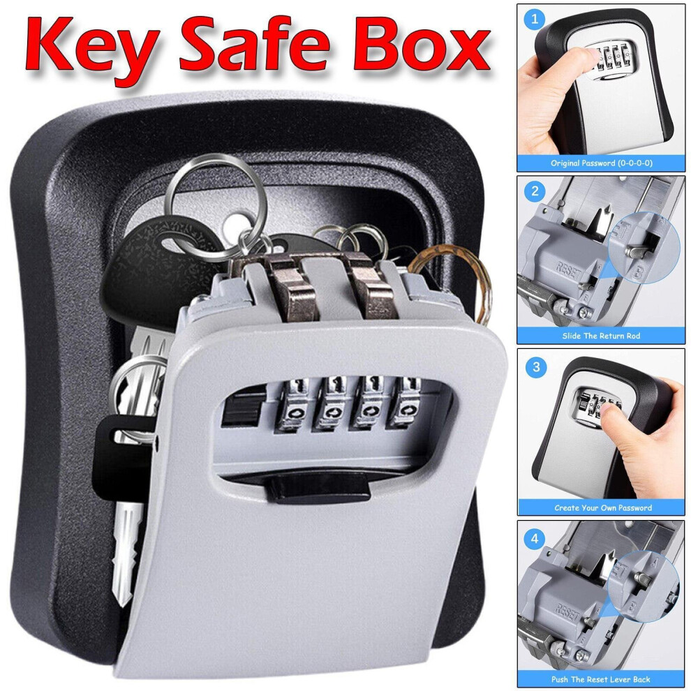 Wall Mounted Key Safe Box with 4 Digit Security Code