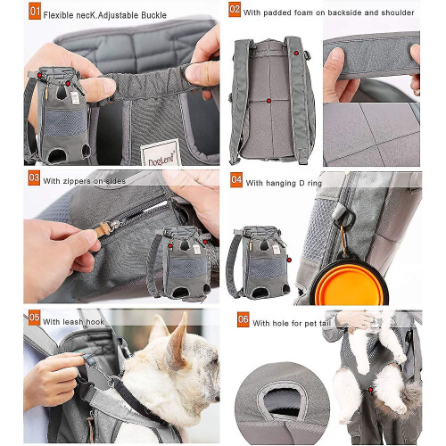 Dog Backpack With Adjustable Transport Bag Max 12kg 1