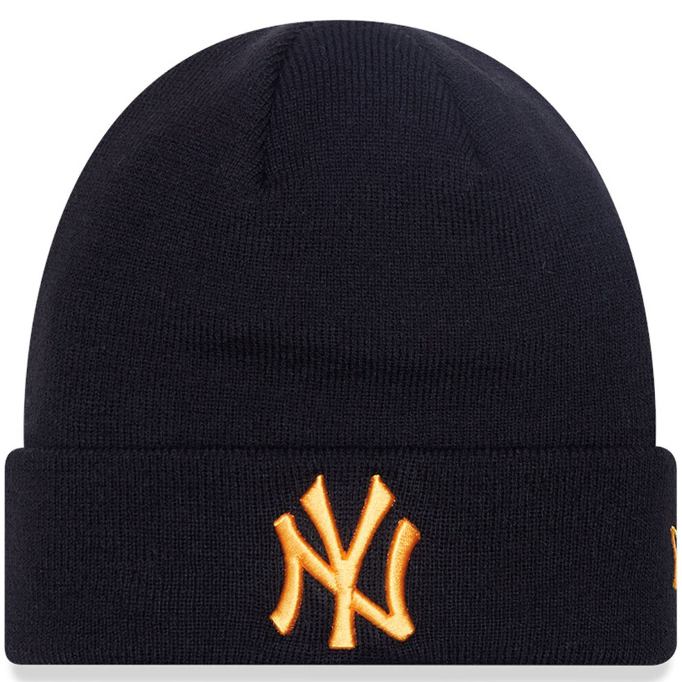 New Era Mens New York Yankees League Essentials Warm Winter Beanie Hat - Black