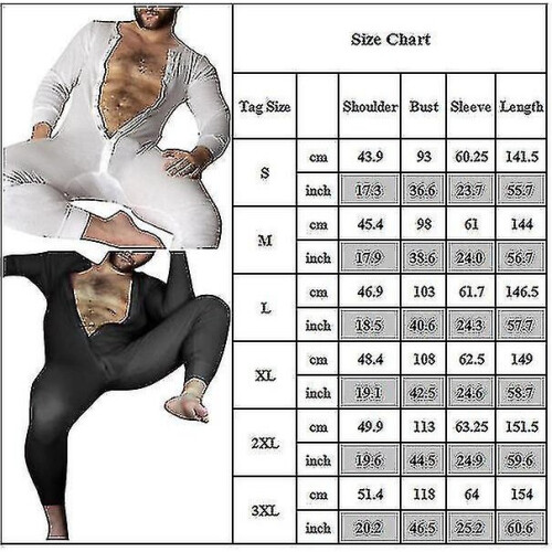 (Red, M) Men's One Piece Long Johns Night Pajama 2
