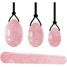 (Pink Egg Set) 3 Pcs Rose Quartz Yoni Egg Set Jade Eggs Women Kegel Exerciser Jade Vaginal Muscles Tightening Ball Crystal Kegel Eggs,3 Amethyst Eggs