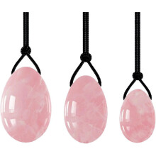 (3 Pink Eggs) 3 Pcs Rose Quartz Yoni Egg Set Jade Eggs Women Kegel Exerciser Jade Vaginal Muscles Tightening Ball Crystal Kegel Eggs,3 Amethyst Eggs