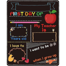 First Day And Last Day Of School Chalkboard Signs- Double- Sided Back To School Sign First Day Of School Photo Prop Sign For Kids, Double Sided Drawin