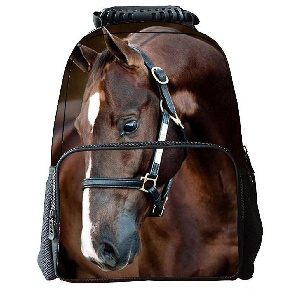 Kaxidy 3d Horse Print Unisex School Backpack - Coffee-image-OPC-PCKDFF8-NEW