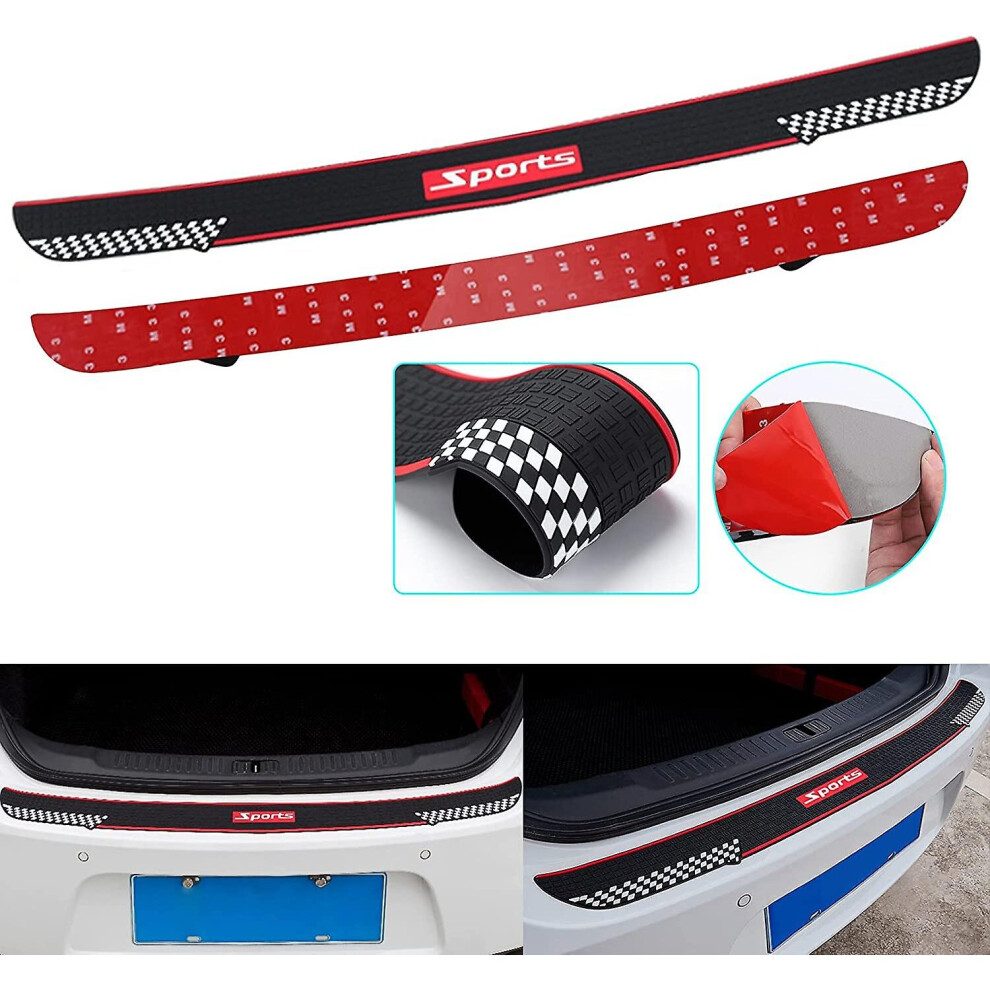 2 Pack Rear Bumper Protector Guard Trunk Rubber Protection Strip Rubber Scratch-Resistant Trunk Door Entry Guards Car Accessory For Suv - Universal Bl 9172662226034