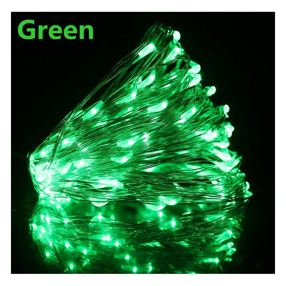 (10m-100LED, Green) USB LED Waterproof Copper Wire String Fairy Light