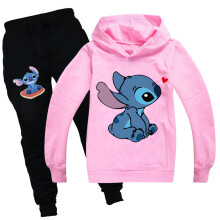 (pink, 140cm) Lilo Stitch Hoodie Jumper Sweatshirt Top Pant