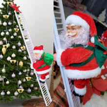 Christmas Electric Santa Claus Climbing Ladder Doll Music Xmas Music Decor Party