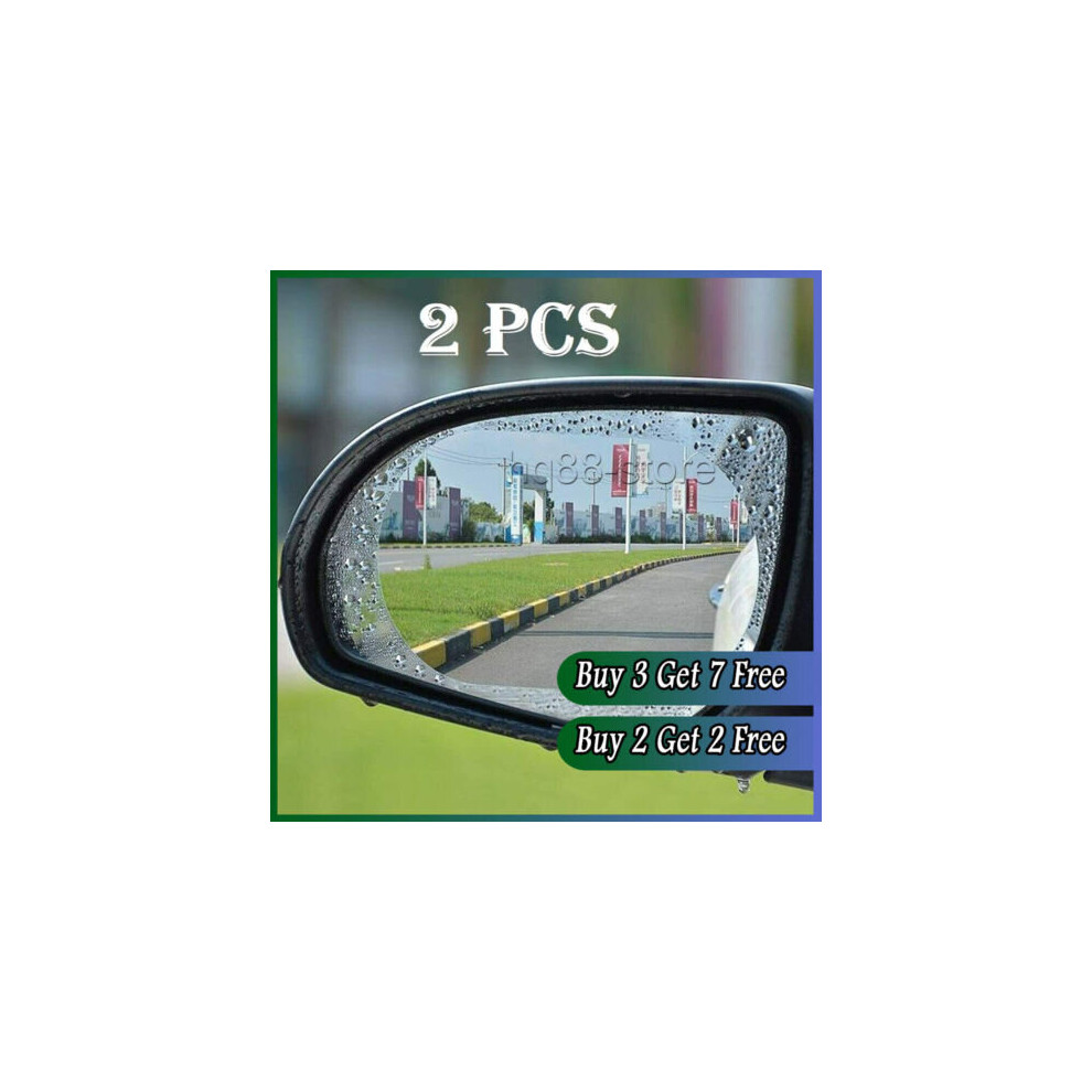 2X Car Rearview Mirror Rainproof Sticker Anti-Fog Protective Film Rain Shield 149218479861