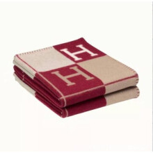 (Burgundy) New Wool Cashmere Throw Plaid Shawl Xmas Gift