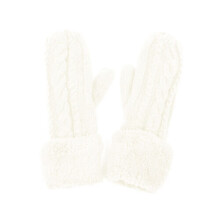 (White) Winter Womens Ladies Gloves Insulated Nordic Style Knitted Extra Warm Mittens