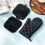 (Black) Oven Mitts Pot Holders Heavy Duty Cooking Gloves 2