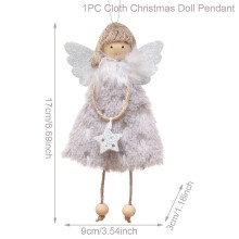 ( Grey-A) Christmas Dolls Pendant Xmas Tree Hanging Plush Home Decor Party Ornaments Gift