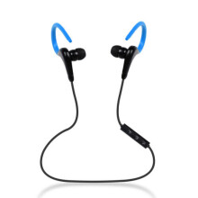(Blue) Wireless Bluetooth Earphones Headphones Sweatproof Sports Gym Running Ear Hook